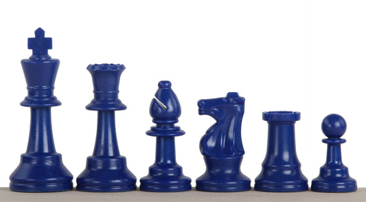 Pezzi di scacchi blu in Plastica (Re 9,6 cm)