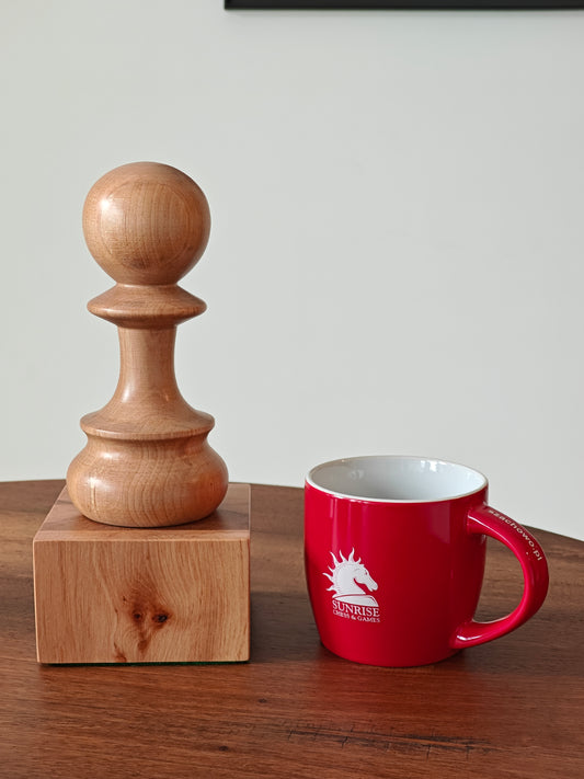 Coppa degli scacchi in legno - Pedone Bianco